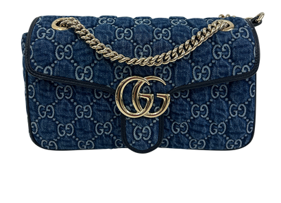 Marmont, 1.600€, Bolso, Azul, Textil - Denim, Vista frontal