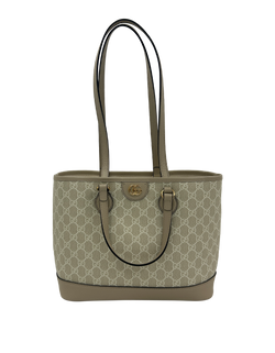 Tote Double G Medium,Piel/Canvas,Beige,76504s,DB,Crd,4*