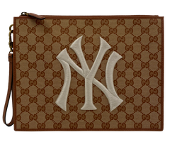 Yankee NY Clutch, Canvas, GG, bEIGE