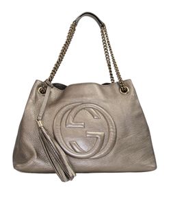 Disco Soho Tote, Piel, Dorado, 3, DB, 002404