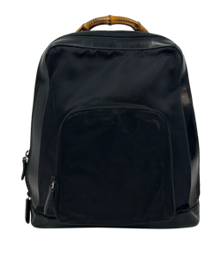 Mochila Vintage, Bambú, Tejido/Piel, Negro,0032058,2*