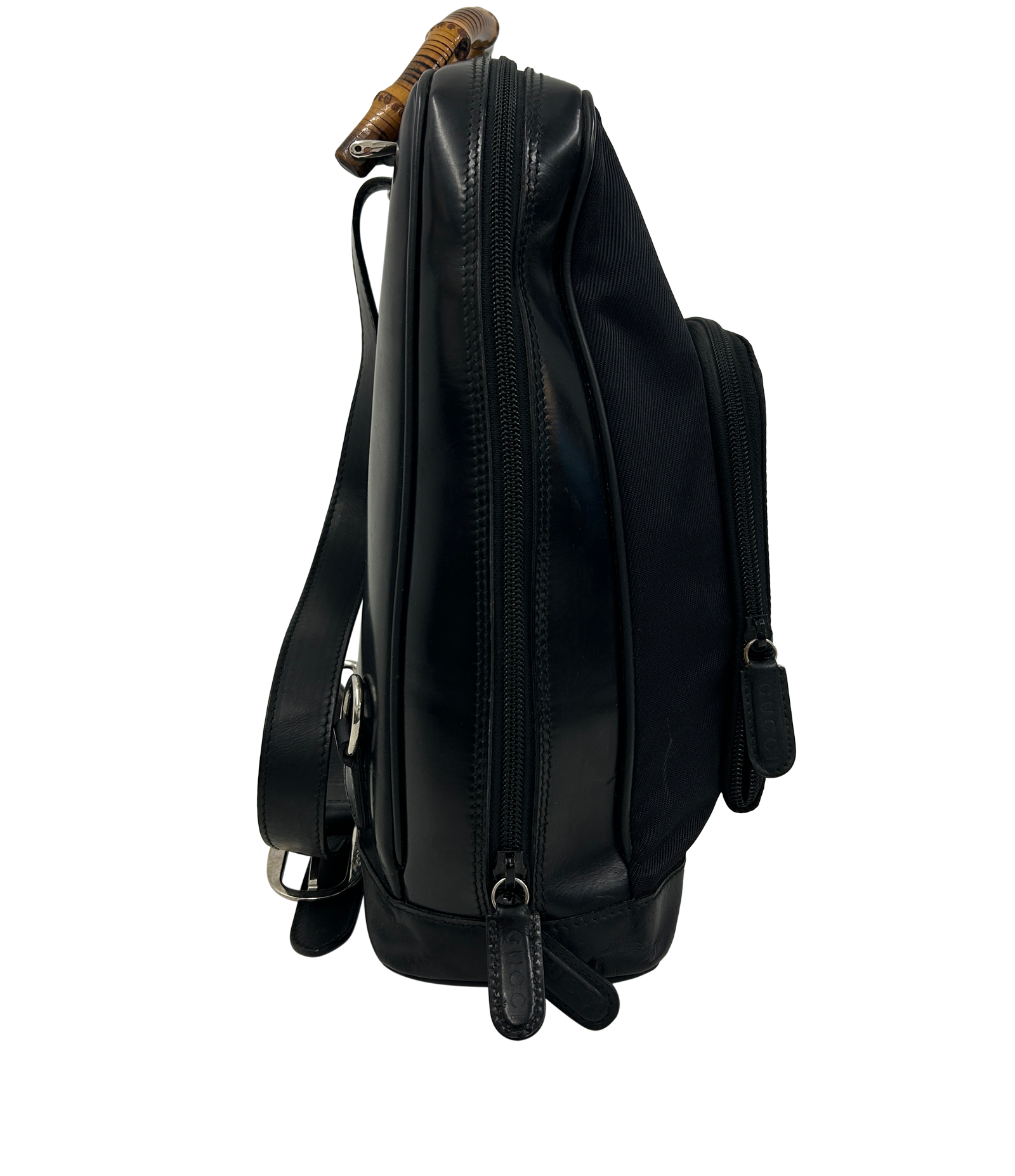 Mochila Vintage, 180&euro;, Bolso, Negro, Animal - Piel/Tejido - General, Vista lateral