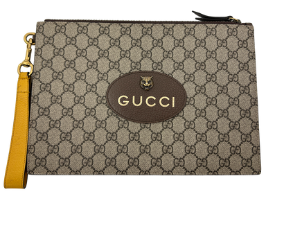 Clutch Sobre Guccisima Tiger, 390&euro;, Bolso, Gris, Canvas - General, Vista frontal