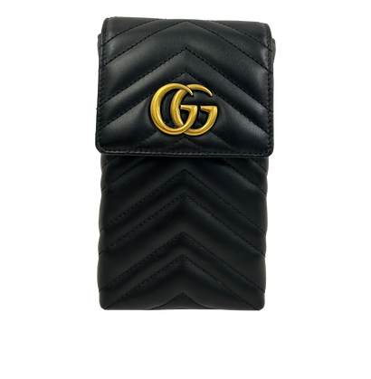 Marmont Phone Chain, 720€, Bolso, Negro, Animal - Piel, Vista frontal