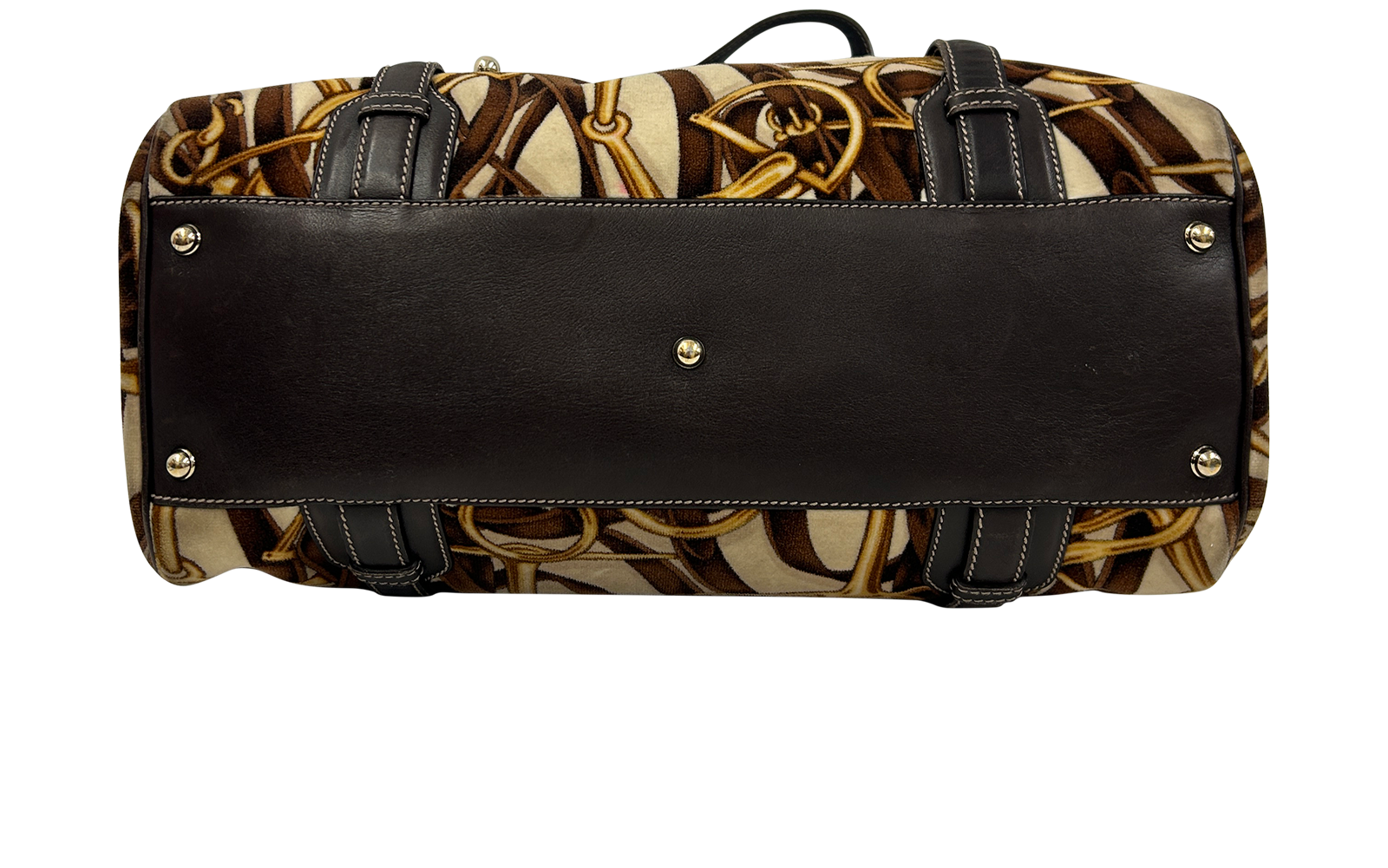 Bowling 85th Anniversary, 420&euro;, Bolso, Beige/Marrón, Animal - Piel/Textil - Terciopelo, Vista superior