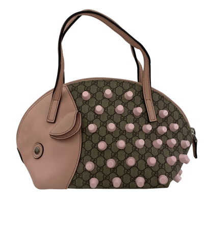 Puerco Espin Bolso Mano, 420&euro;, Bolso, Marrón/Rosa, Animal - Piel, Vista frontal