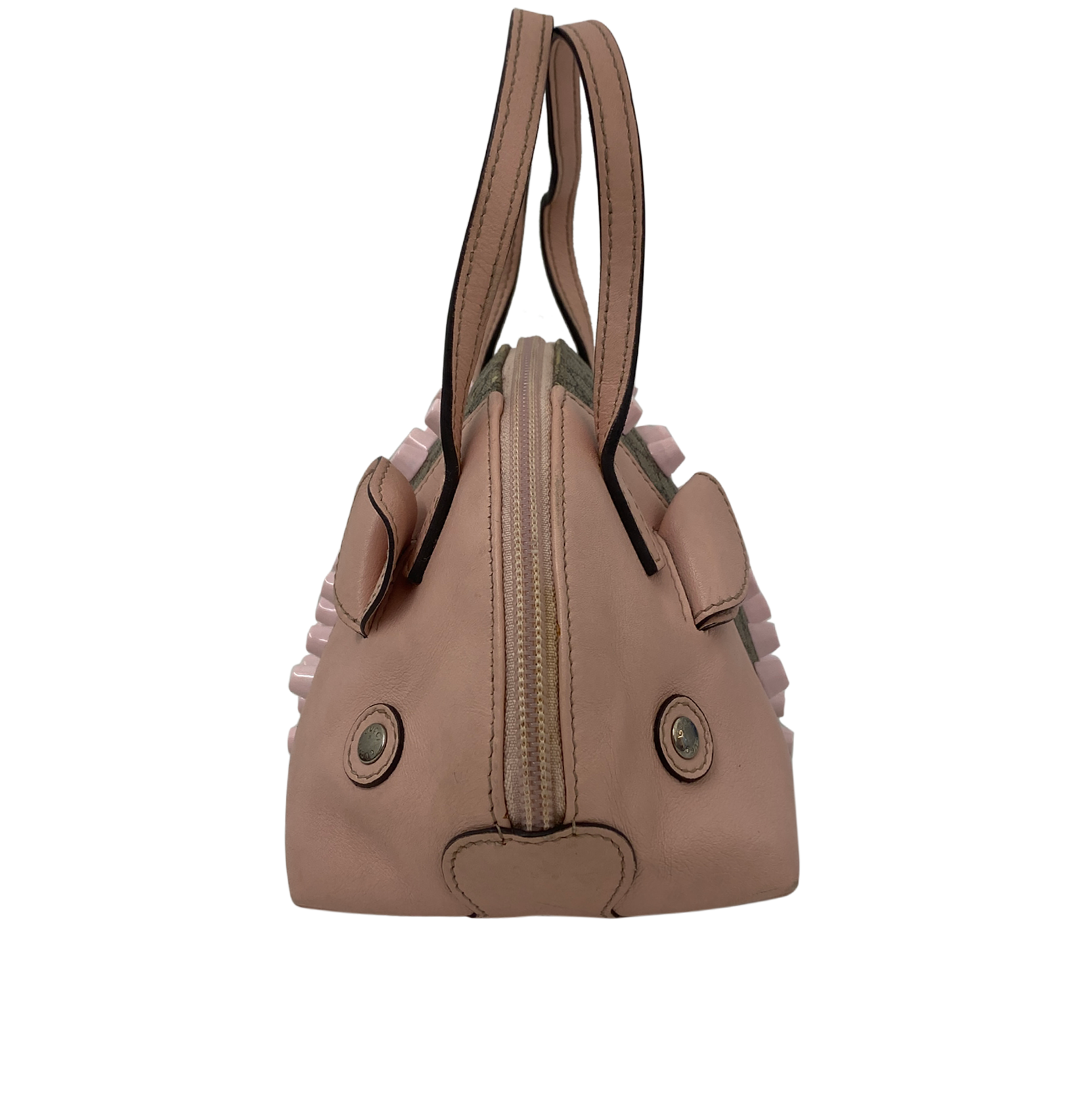 Puerco Espin Bolso Mano, 420&euro;, Bolso, Marrón/Rosa, Animal - Piel, Vista lateral