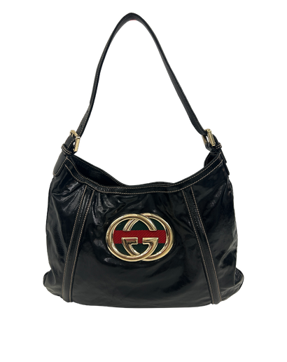 Britte Tote, 560&euro;, Bolso, Negro, Cuero - Charol, Vista frontal