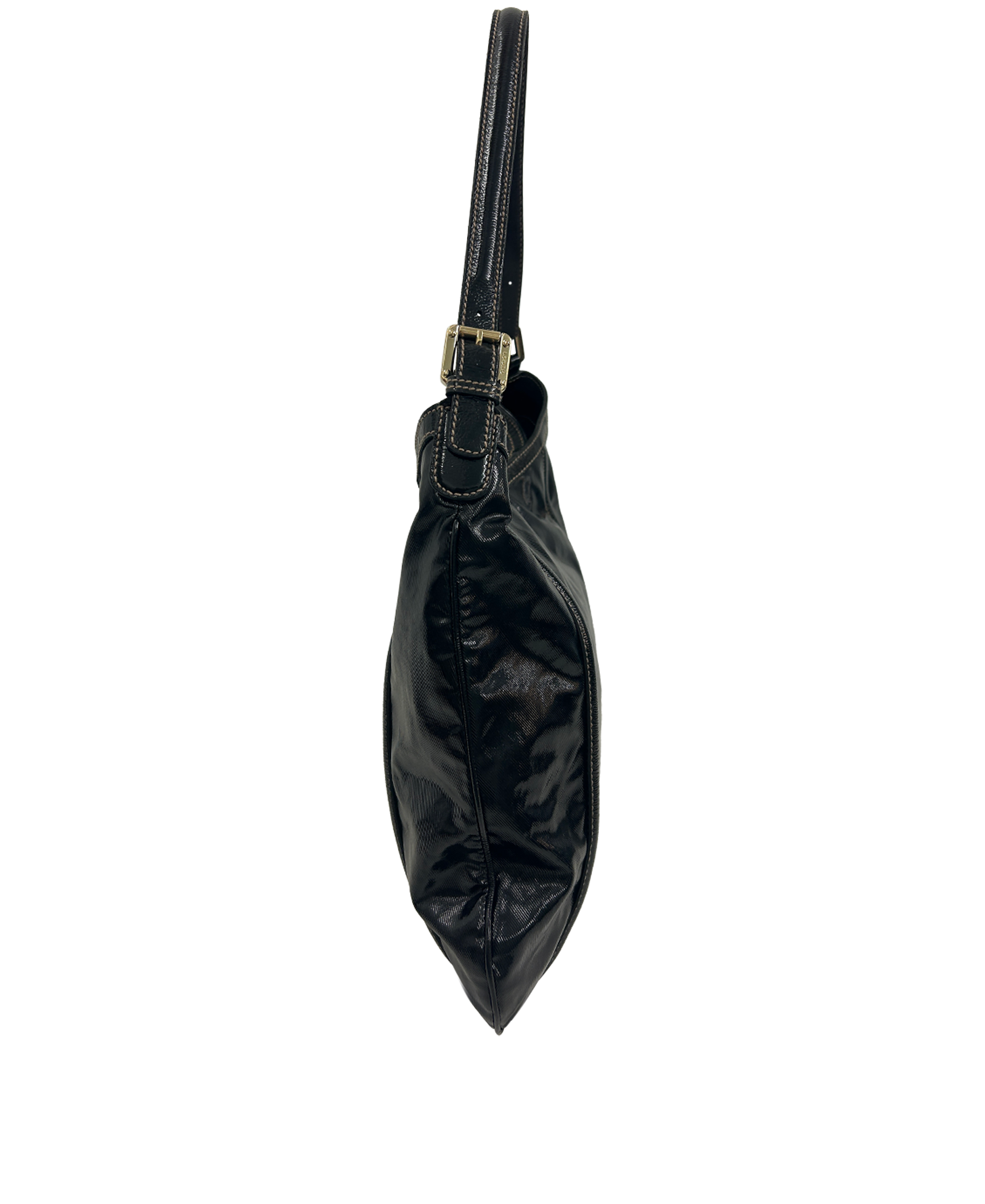 Britte Tote, 560&euro;, Bolso, Negro, Cuero - Charol, Vista inferior