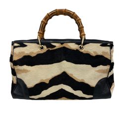 Bamboo Top Handle Animal Print,Piel,Pelo,Marron/Negro,323660,3