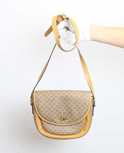 Bandolera Vintage, 60&euro;, Marrón, Lona - General, Vista frontal