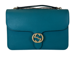 Bandolera Interlocking,Piel, Azul,510303,4*