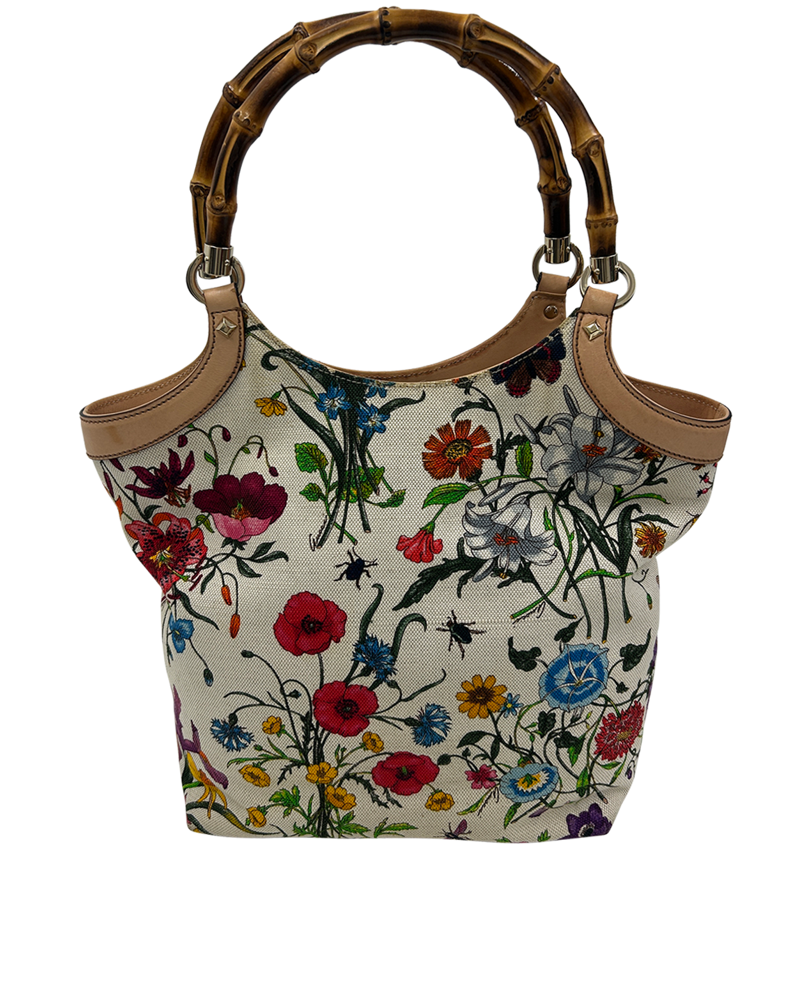 Hobo Bamboo Flora, 780&euro;, Bolso, Beige/Naranja/Verde, Tejido - General, Vista trasera