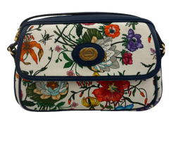 Bandolera Solapa Floral,Lona,Blanco/Azul,550142,DB,Crds,4