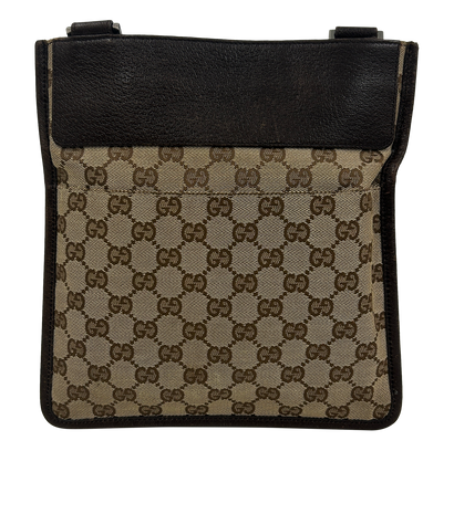 Flap Messenger GG, 300&euro;, Bolso, Beige/Marrón, Tejido - General, Vista frontal