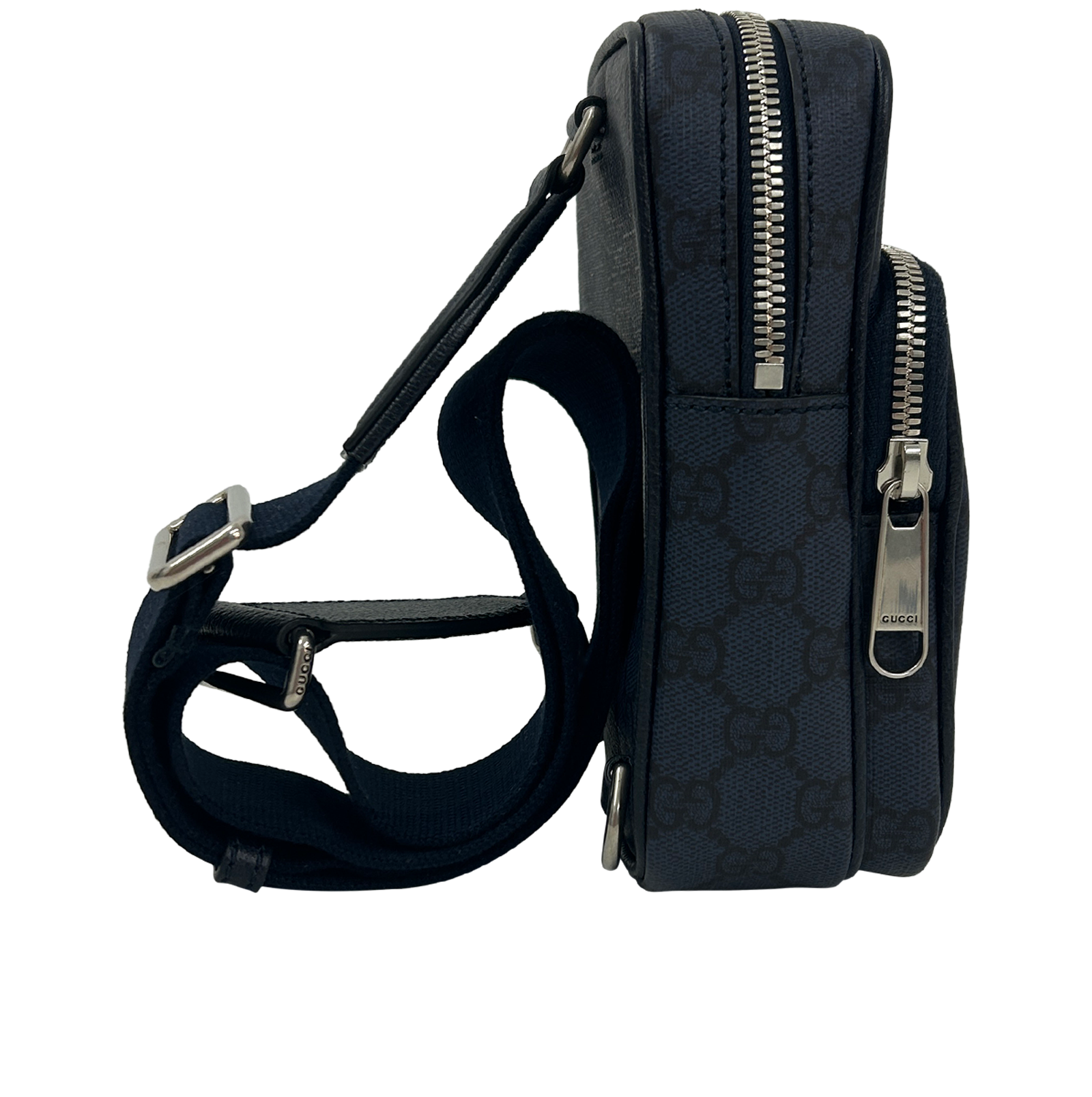 Mini Ophidia Bandolera, 620&euro;, Bolso, Azul, Canvas - General, Vista lateral