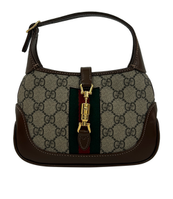 Jackie 1961 Mini, Piel/Canvas, Marrón/Gris,637092,3*