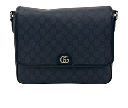 Ophidia Medium Messenger Bag, 890&euro;, Bolso, Azul, Canvas - General, Vista frontal