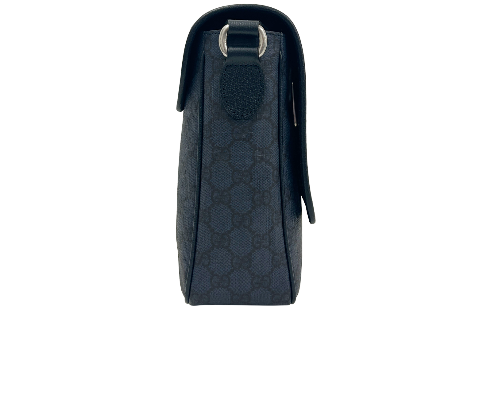 Ophidia Medium Messenger Bag, 890&euro;, Bolso, Azul, Canvas - General, Vista lateral