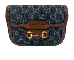 Web Horsebit, Denim, Azul/Marron, GG, 213317,3*