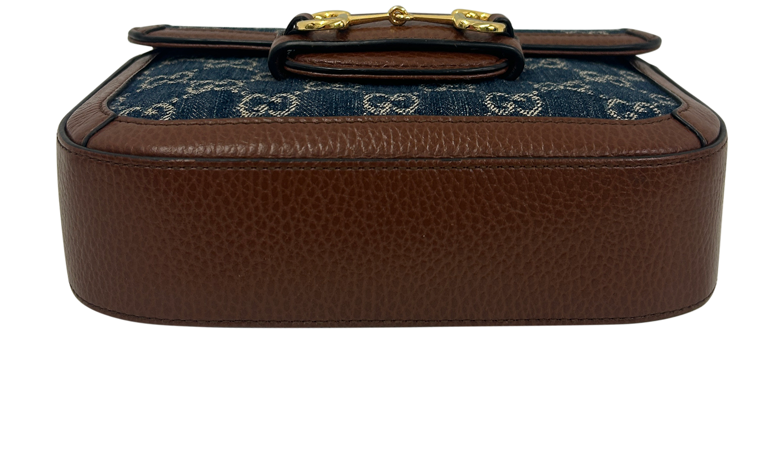 Web Horsebit, 960&euro;, Bolso, Azul/Marrón, Animal - Piel/Textil - Denim, Vista superior