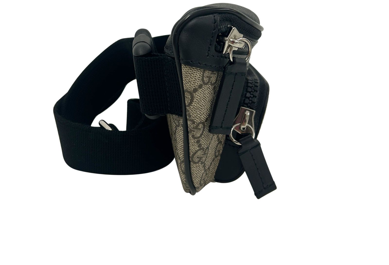 Riñonera Supreme, 650&euro;, Bolso, Gris/Negro, Canvas - General, Vista lateral