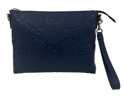 Abby Maxi Clutch GG,Piel,Azul Marino,Correa,DB,4*