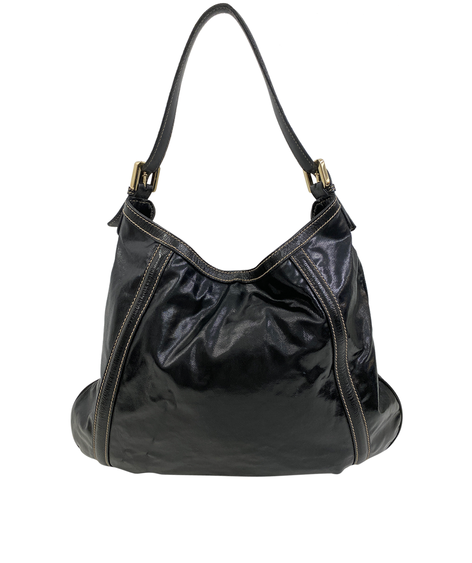 Tote Charol, 490&euro;, Bolso, Negro, Cuero - Charol, Vista trasera