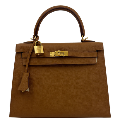 Kelly 25, 22.000&euro;, Bolso, Marrón, Animal - Piel, Vista frontal