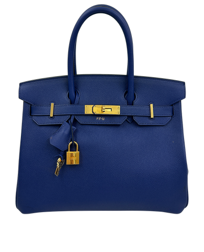 Birkin 28 Iniciales, 9.000&euro;, Bolso, Azul, Animal - Piel, Vista frontal