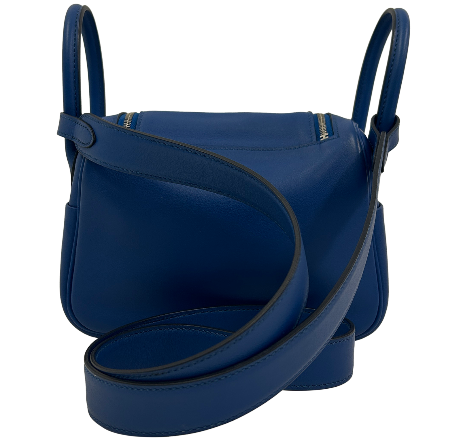 Hermes Mini Lindy  Swift Leather, 7.000&euro;, Bolso, Azul, Animal - Piel, Vista trasera