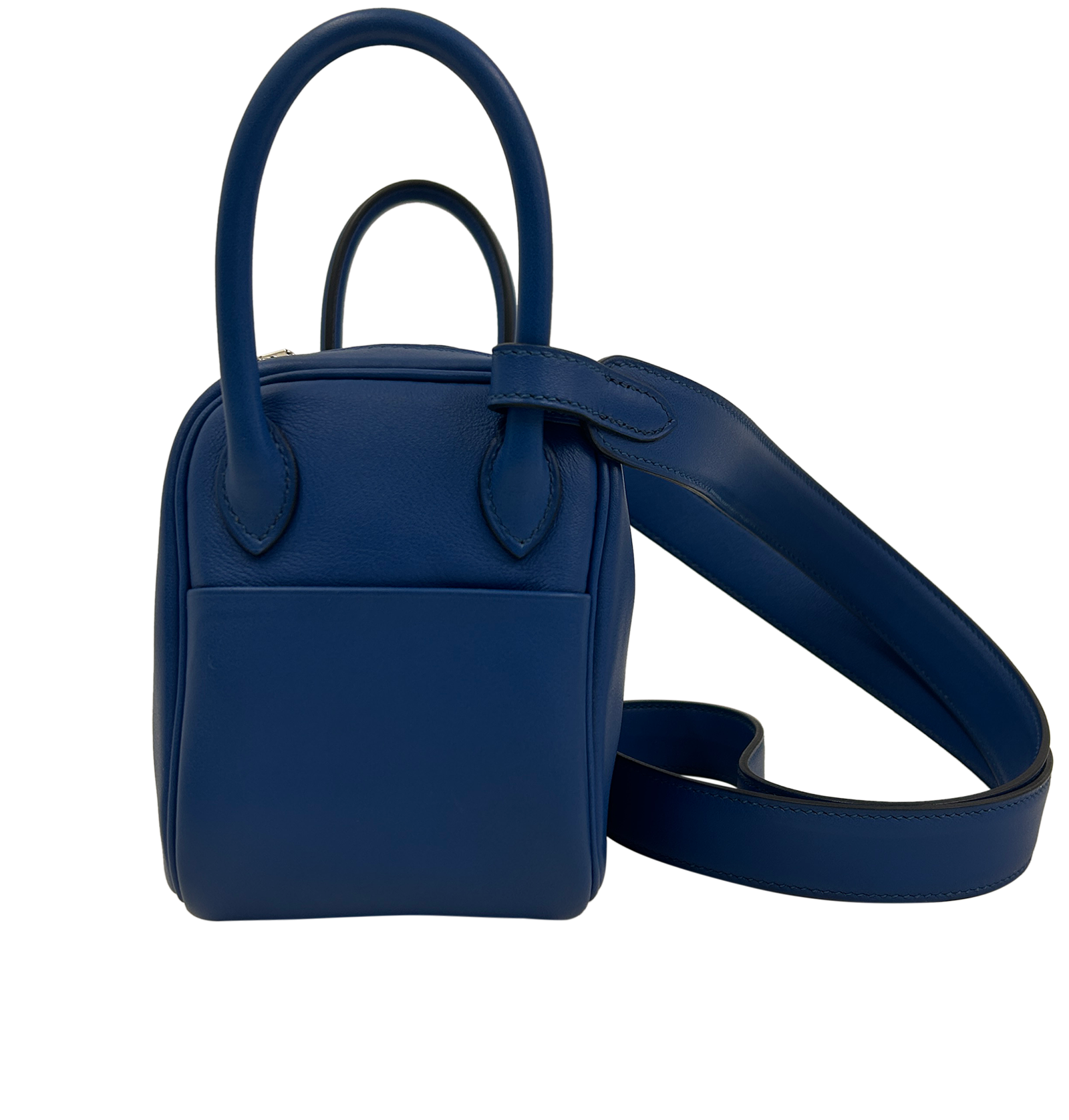 Hermes Mini Lindy  Swift Leather, 7.000&euro;, Bolso, Azul, Animal - Piel, Vista inferior