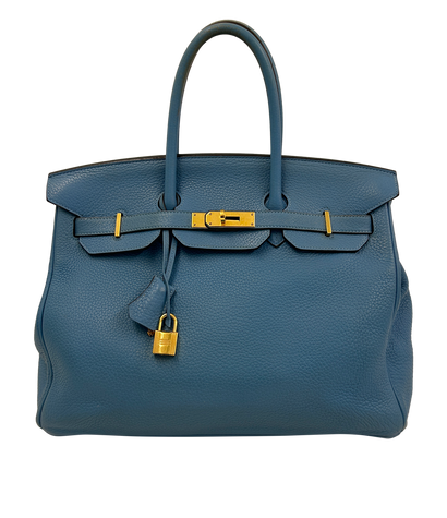 Birkin 35, 8.400&euro;, Bolso, Azul, Animal - Piel, Vista frontal