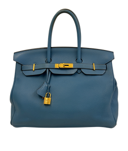 Birkin 35, Togo, Azul Celeste, Square  