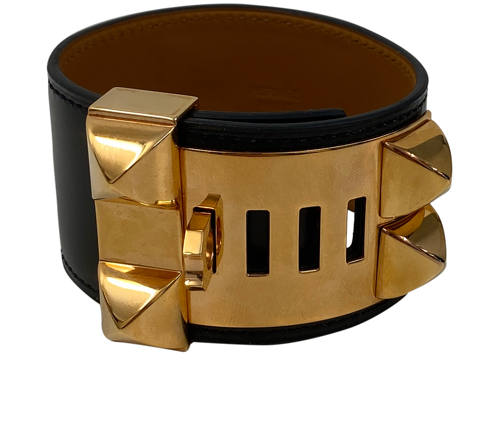 Hermes Bra Collier de Chien, 720&euro;, Accesorios, Negro, Animal - Piel, Vista trasera