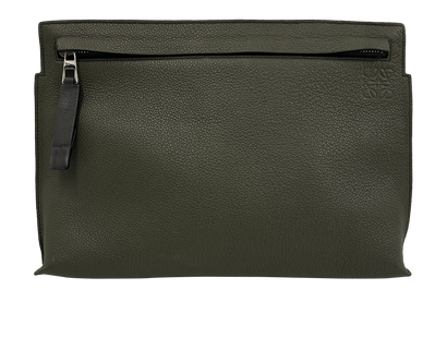 Clutch Portadocumentos Cremallera, 300&euro;, Bolso, Verde, Animal - Piel, Vista frontal