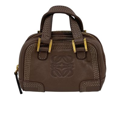 Mini Amazona Llavero Bandolera, 290&euro;, Bolso, Marrón, Animal - Piel, Vista frontal