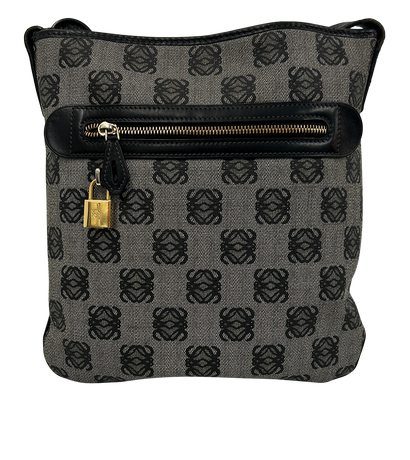 Messenger Anagrama, 320&euro;, Bolso, Gris/Negro, Canvas - General, Vista frontal