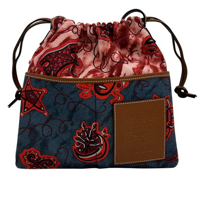 Bandolera Paulas, 350&euro;, Bolso, Azul/Rojo, Tejido - General, Vista frontal