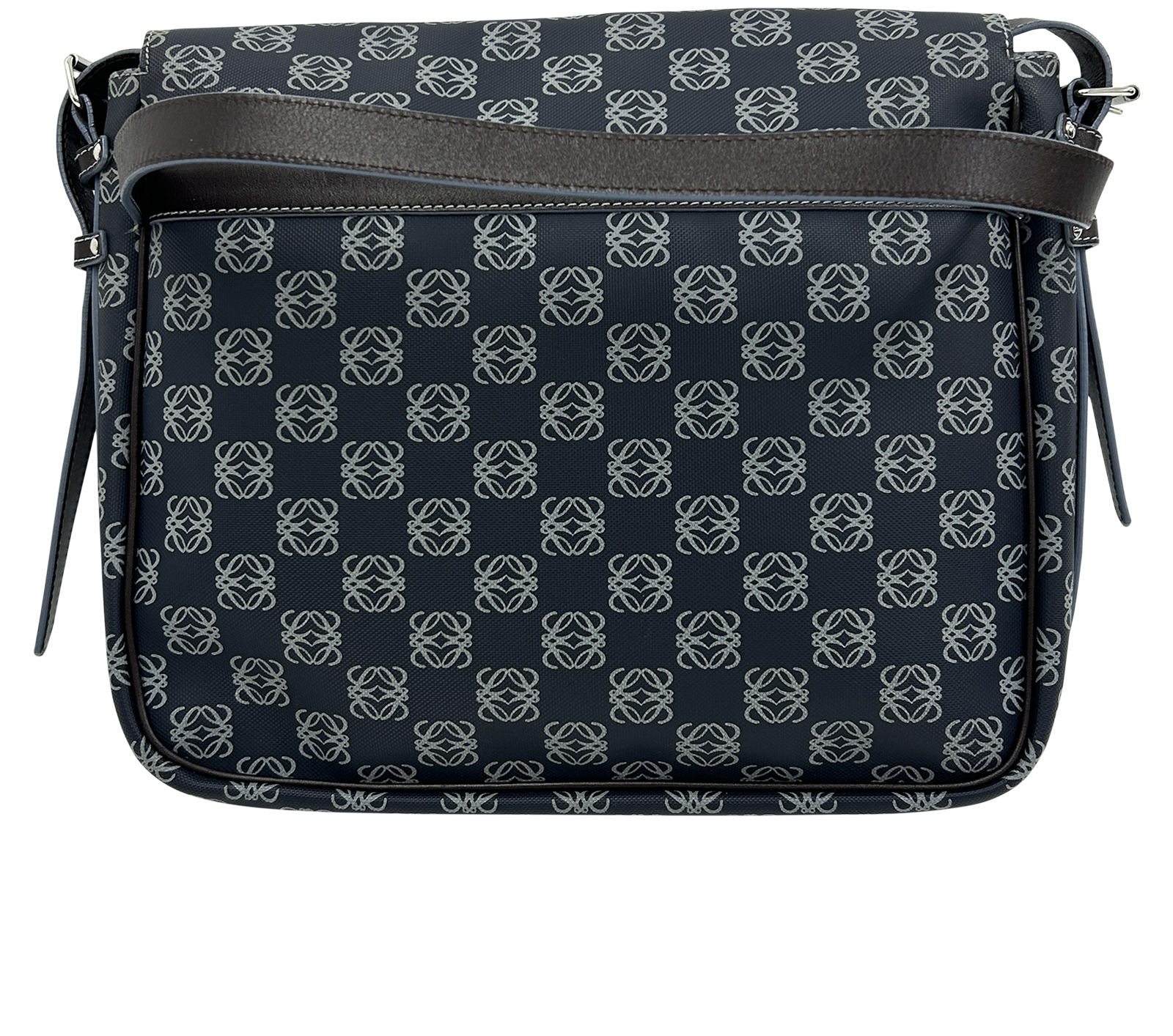 Bandolera Pockets Redonda, 410&euro;, Bolso, Azul/Marrón, Canvas - General, Vista trasera