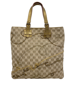 Tote Anagrama Decoracion,Lona,Beige/Dorado,060508,3