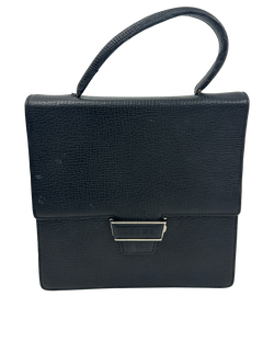 Bolso de Mano sin Correa Solapa,Piel Granulada,Negro,3*