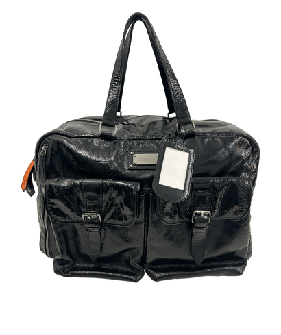 Bolso Fin De Semana Pockets, 420&euro;, Bolso, Negro, Cuero - Charol, Vista frontal