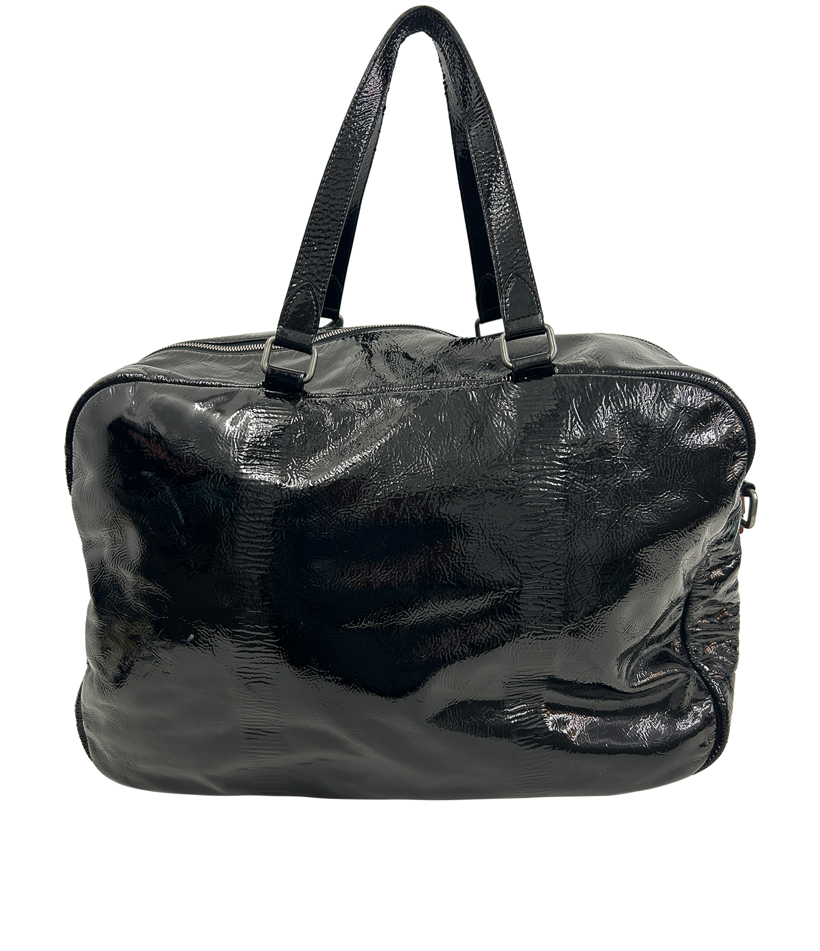 Bolso Fin De Semana Pockets, 420&euro;, Bolso, Negro, Cuero - Charol, Vista trasera