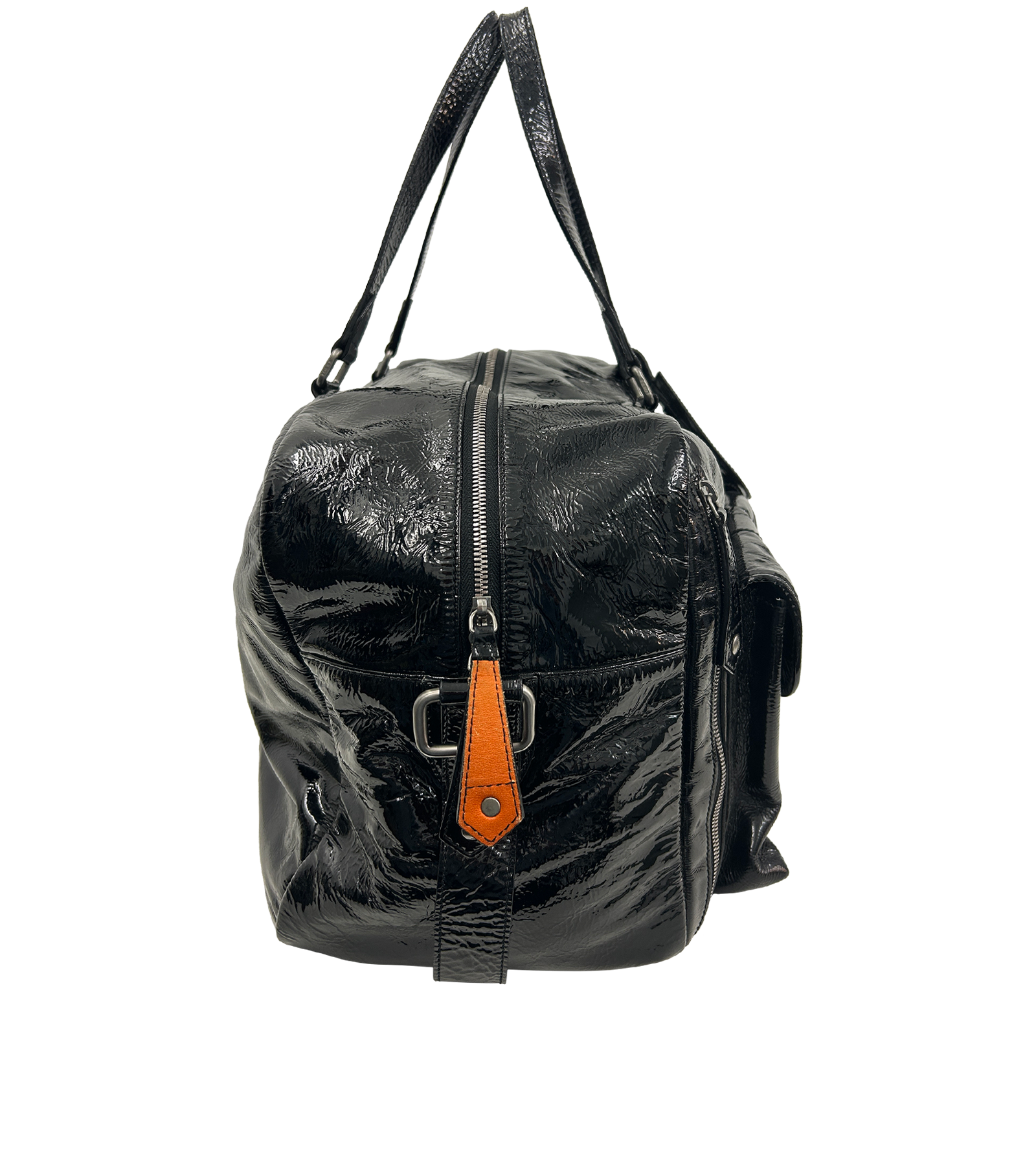 Bolso Fin De Semana Pockets, 420&euro;, Bolso, Negro, Cuero - Charol, Vista lateral
