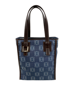 Tote, Denim, Angrama, Azul, 3,