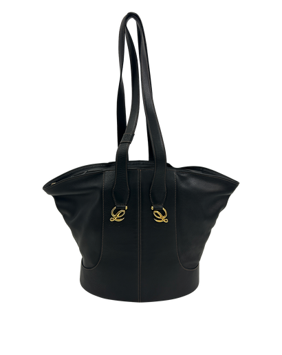 Shopper Vintage con Apliques, 300&euro;, Negro, Animal - Piel, Vista frontal