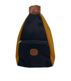 Mochila Vintage, Lona, Azul/Amarillo, 1*