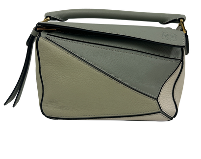 Mini Puzzle, 1.400&euro;, Bolso, Azul/Blanco/Verde, Animal - Piel, Vista frontal