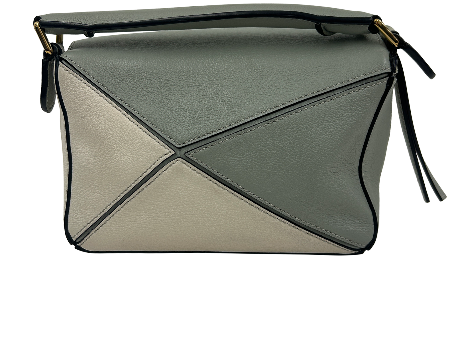 Mini Puzzle, 1.400&euro;, Bolso, Azul/Blanco/Verde, Animal - Piel, Vista trasera